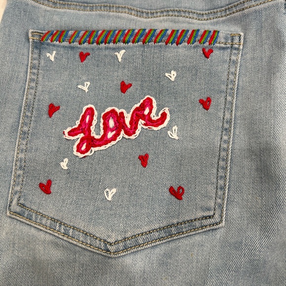 Old Navy Embroidered Light Blue Jean Shorts - Picture 7 of 14